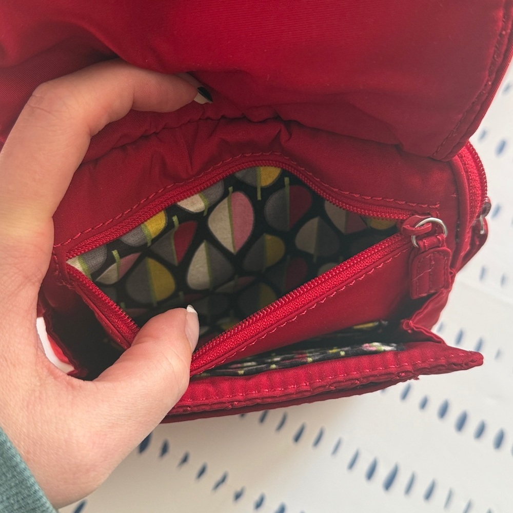 Vera Bradley Red Quilted Mini Hipster Crossbody Bag - Picture 6 of 8
